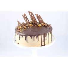 Chocolate topped Chocolate Drip Cake.