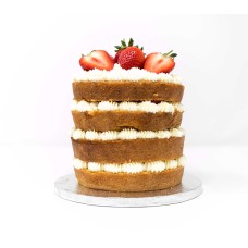 Fresh Cream and Strawberry Cake