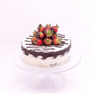 Fruit Topped Chocolate Fudge Cake With White Buttercream