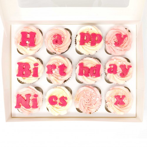 12 x Personalised Birthday Cupcakes