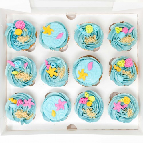 12 x Under the Sea Themed Cupcakes